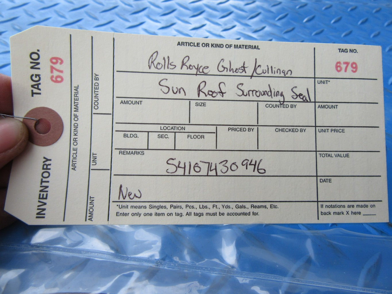 Rolls Royce Ghost Cullinan sunroof surround seal gasket #0679