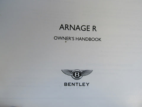 Bentley Arnage R owner's manuals handbooks #0628