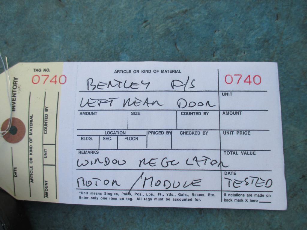 Bentley Continental Flying Spur left rear door window regulator motor