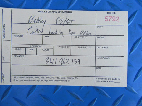 Bentley Flying Spur GT central locking door button #5792