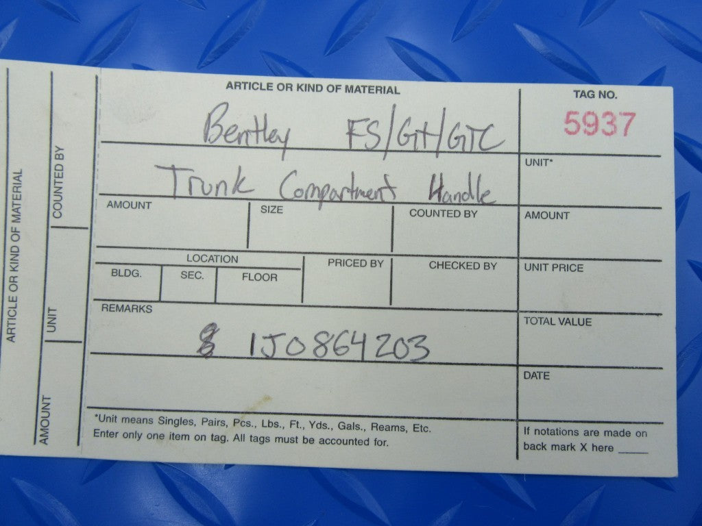 Bentley Flying Spur GT GTC trunk compartment cargo tie down hook #5937