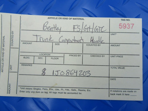 Bentley Flying Spur GT GTC trunk compartment cargo tie down hook #5937