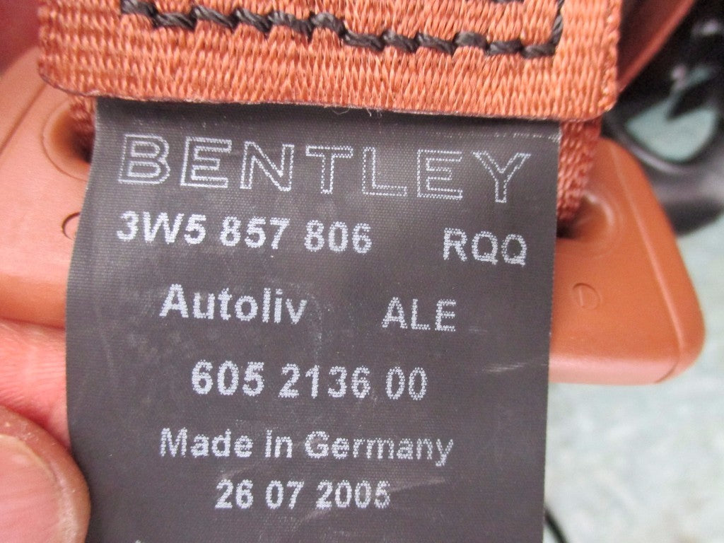 Bentley Flying Spur right passenger rear seat belt saddle