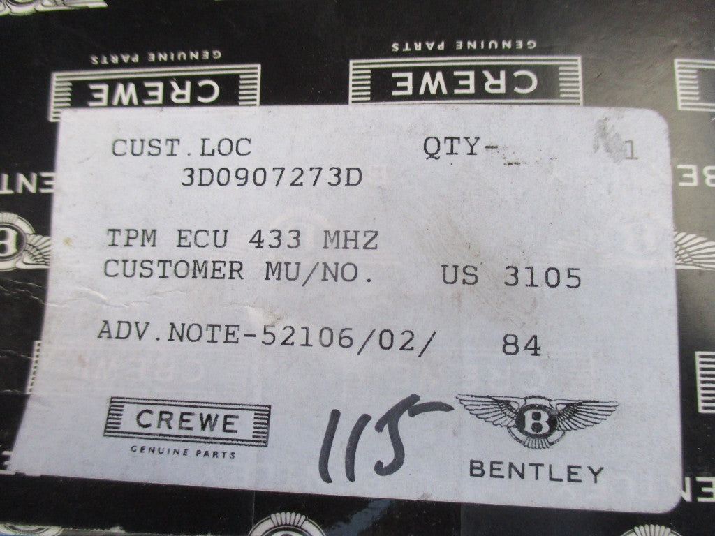 Bentley Flying Spur GT tire pressure monitor tpm control module #4187