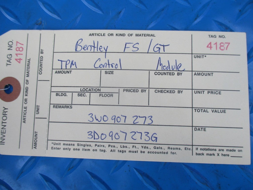 Bentley Flying Spur GT tire pressure monitor tpm control module #4187