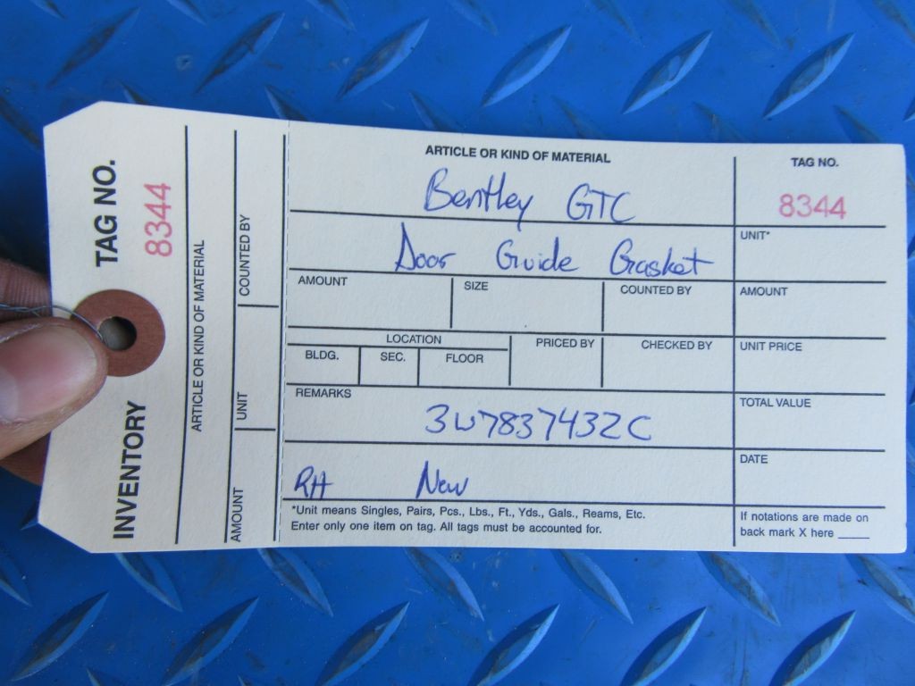 Bentley Continental GTC right door guide gasket NEW #8344