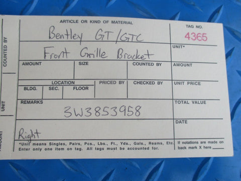 Bentley Continental GT GTC front grille right  bracket #4365