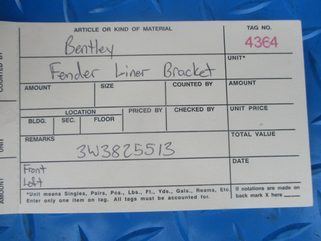 Bentley Flying Spur GT front side fender liner support bracket #4364