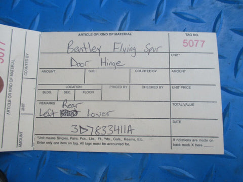 Bentley Flying Spur left rear door lower hinge #5077