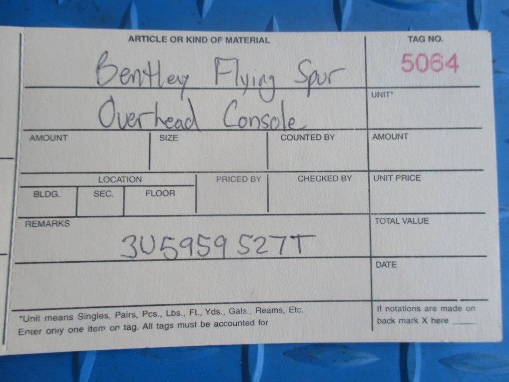 Bentley Continental Flying Spur front overhead console #5064