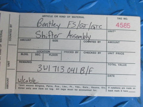 Bentley Flying Spur GT GTC shifter assembly with cable #4585