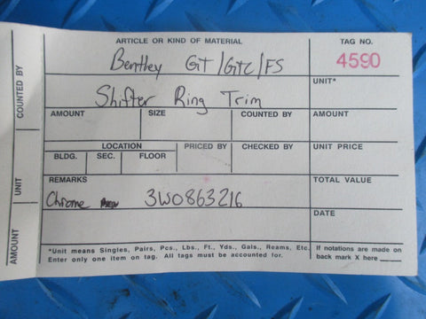 Bentley Flying Spur GT GTC shifter console chrome ring moulding trim #4590