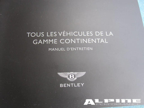 Bentley Continentyal Flying Spur owners manual - in French