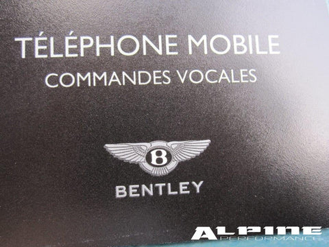 Bentley Continentyal Flying Spur owners manual - in French