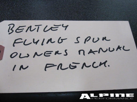 Bentley Continentyal Flying Spur owners manual - in French