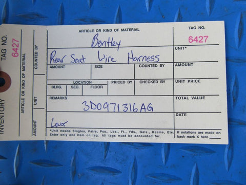 Bentley Flying Spur rear seat wire harness #6427