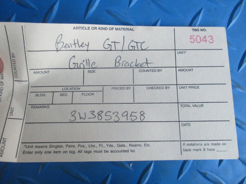 Bentley Continental GT GTC front grille right bracket #5043
