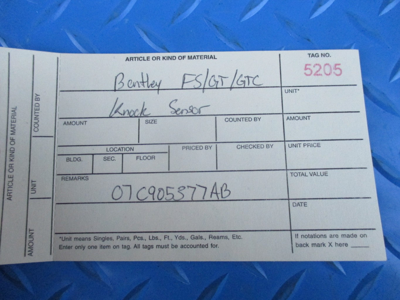 Bentley Flying Spur GT GTC knock sensor #5205