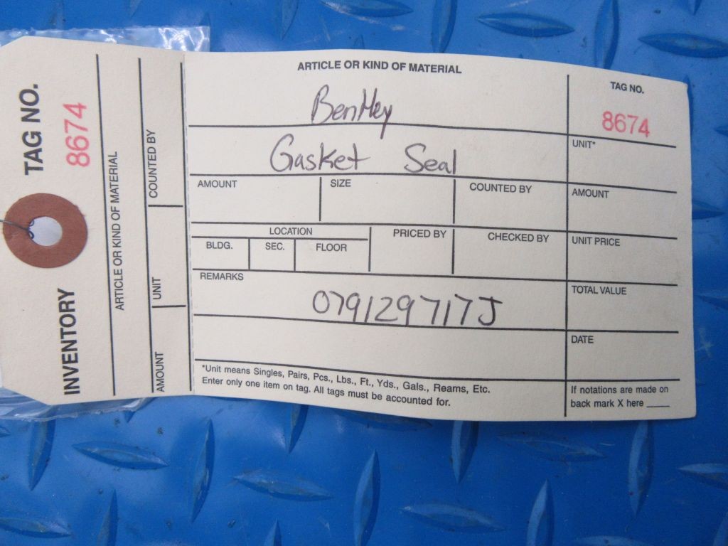 Bentley Flying Spur GT GTC V8 lower intake manifold left front gasket seal NEW OEM #8674