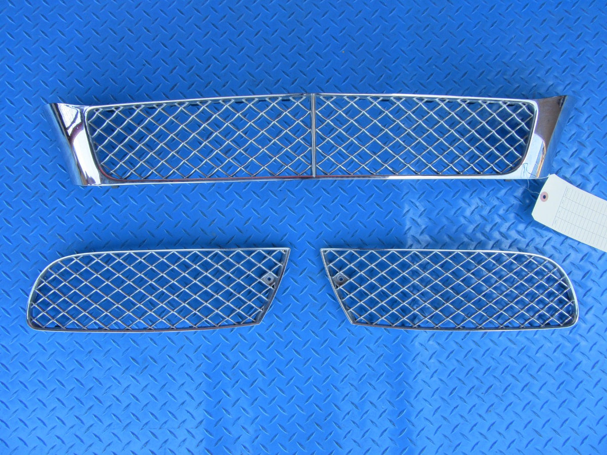 Bentley Continental Flying Spur front bumper grilles set 3pcs metal chrome #2607