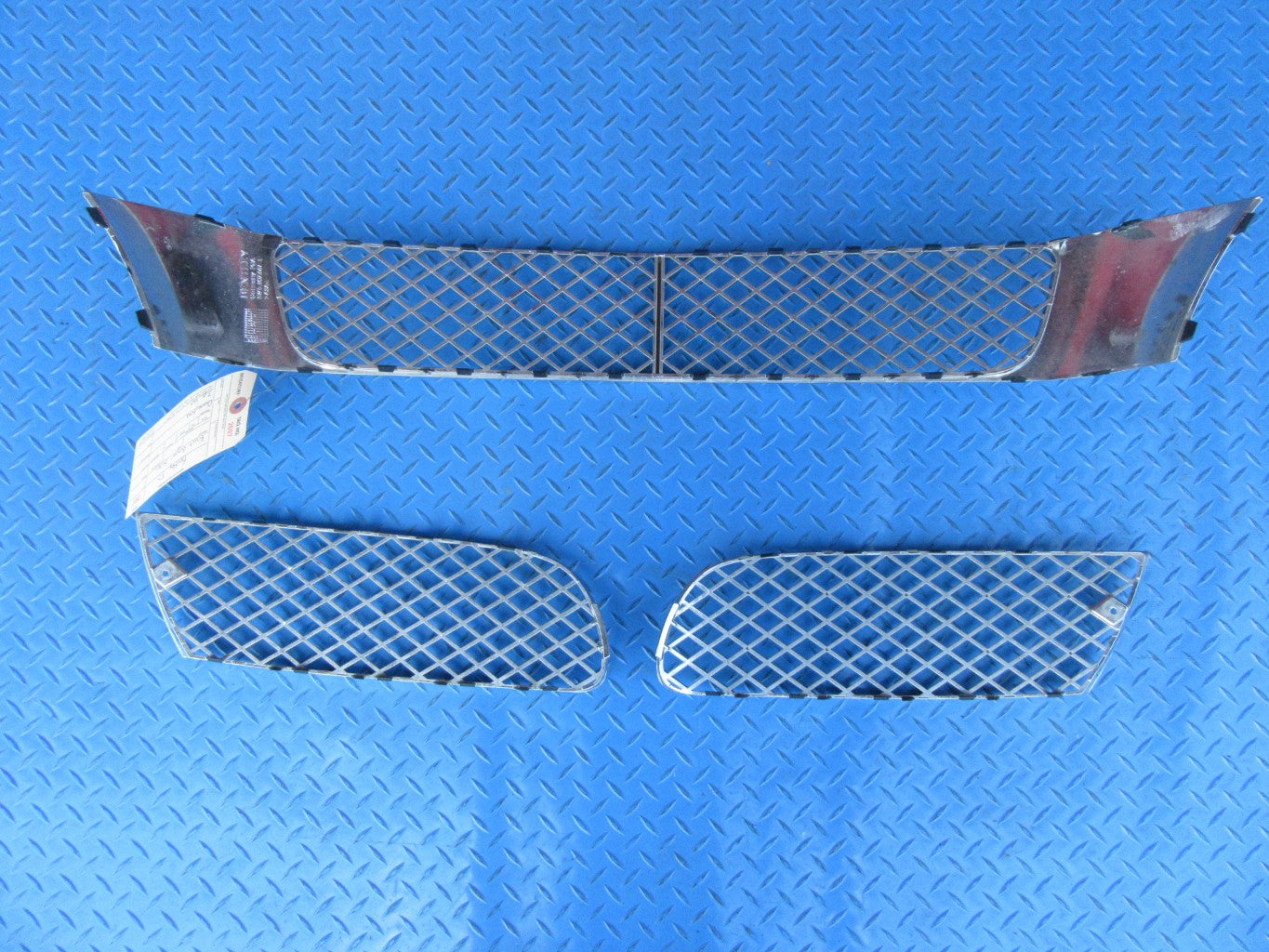 Bentley Continental Flying Spur front bumper grilles set 3pcs metal chrome #2607