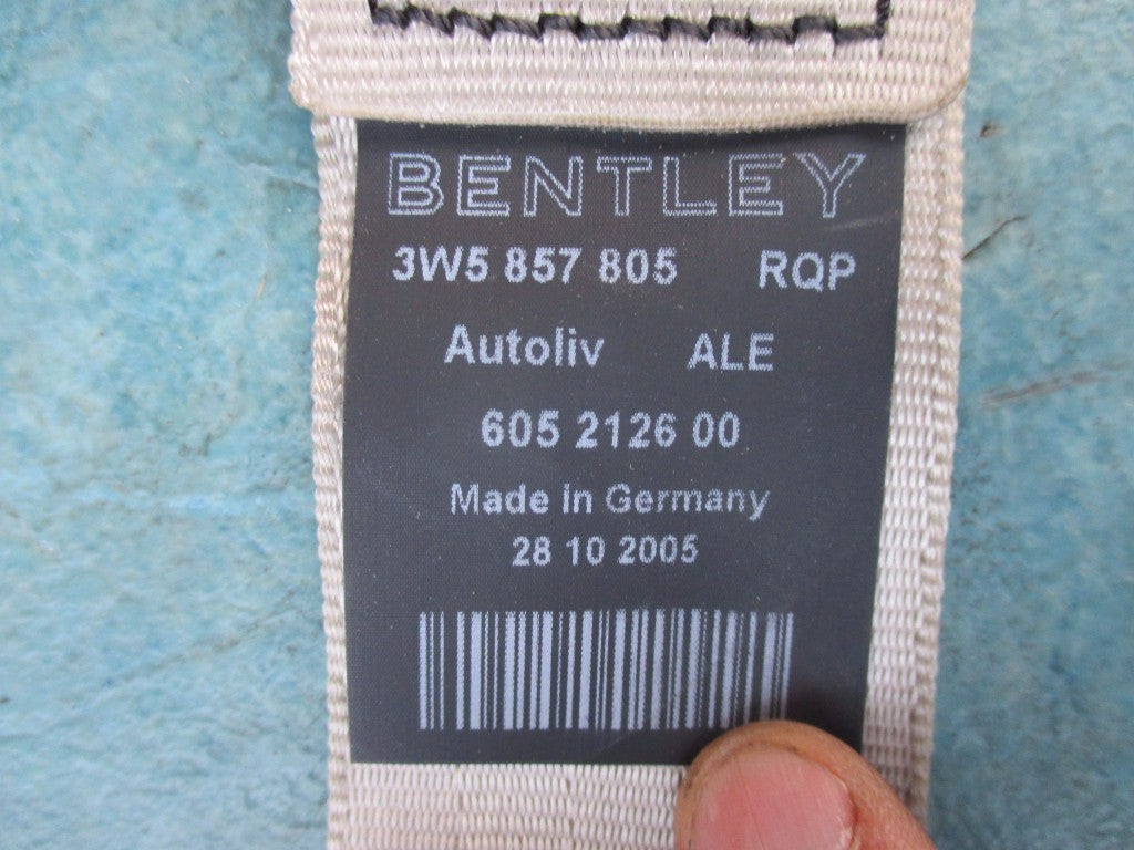 Bentley Flying Spur left driver rear seat belt gray