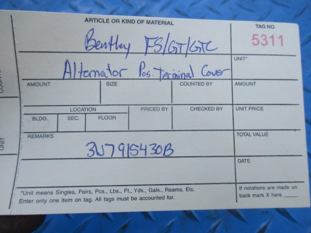 Bentley Flying Spur GT GTC alternator positive terminal cover #5311
